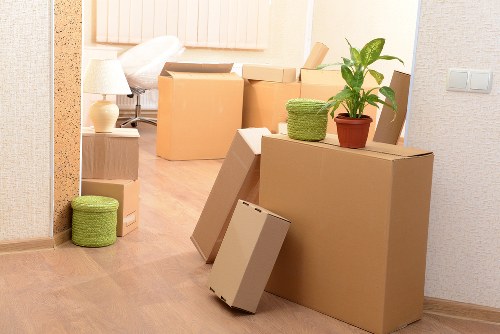 Movers unloading belongings at a new home in Enfield