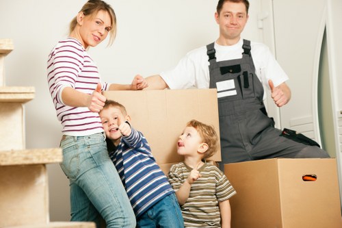 Household items prepared for storage and move planning
